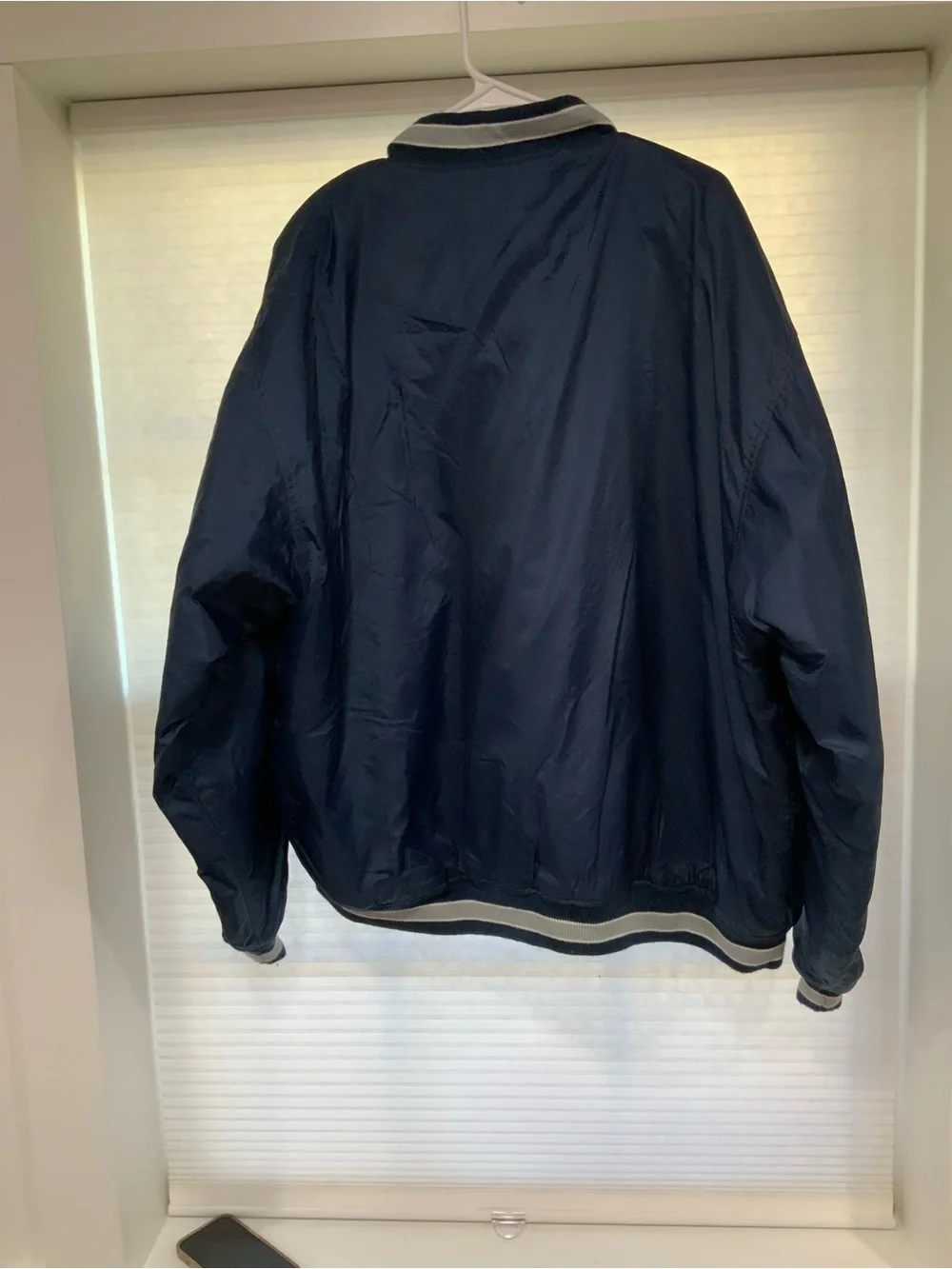 Vintage 90s Chalkline Indians Navy Satin Bomber Jacket - Vintage Team Logo